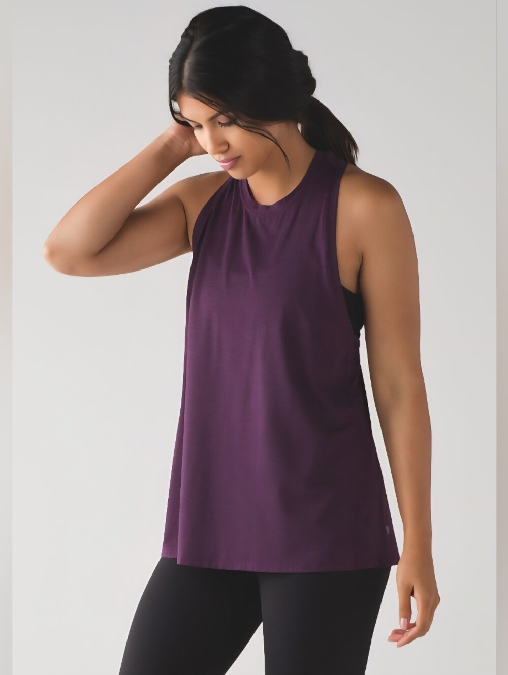 Lululemon Womens Size 8 Conduit Singlet Darkest Magenta Back Knot Tank Top